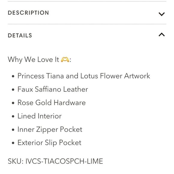 Impressions X Disney Princess Tiana Cosmetic Pouch - Picture 5 of 9